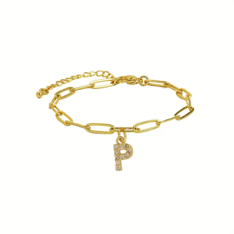 A-Z Initial Paperclip Bracelet