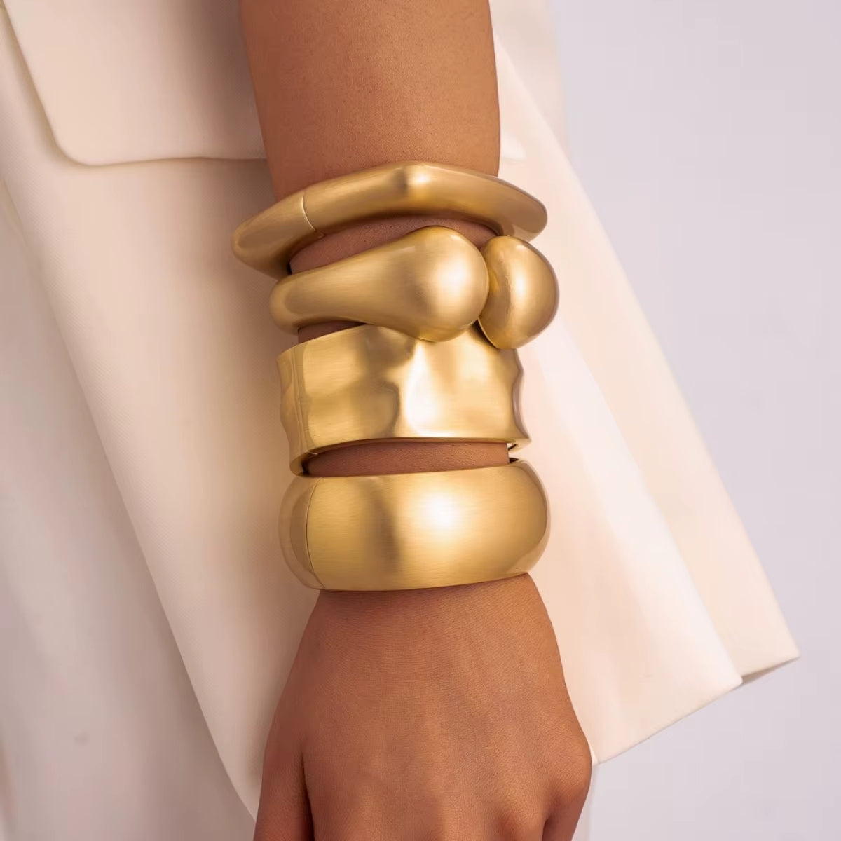 Chunky Bangle Bracelet Stack