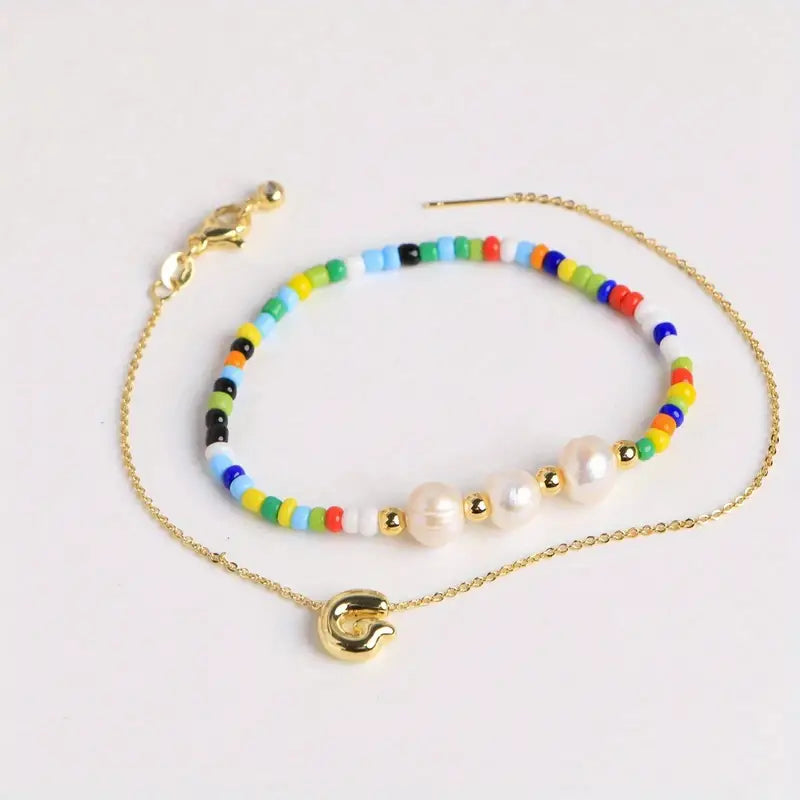 A-Z Initial Pearl Bracelet