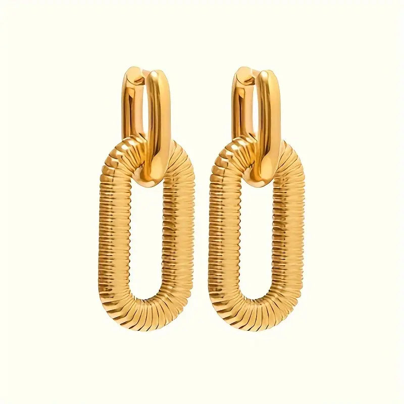 Oval Link Dangle Earrings