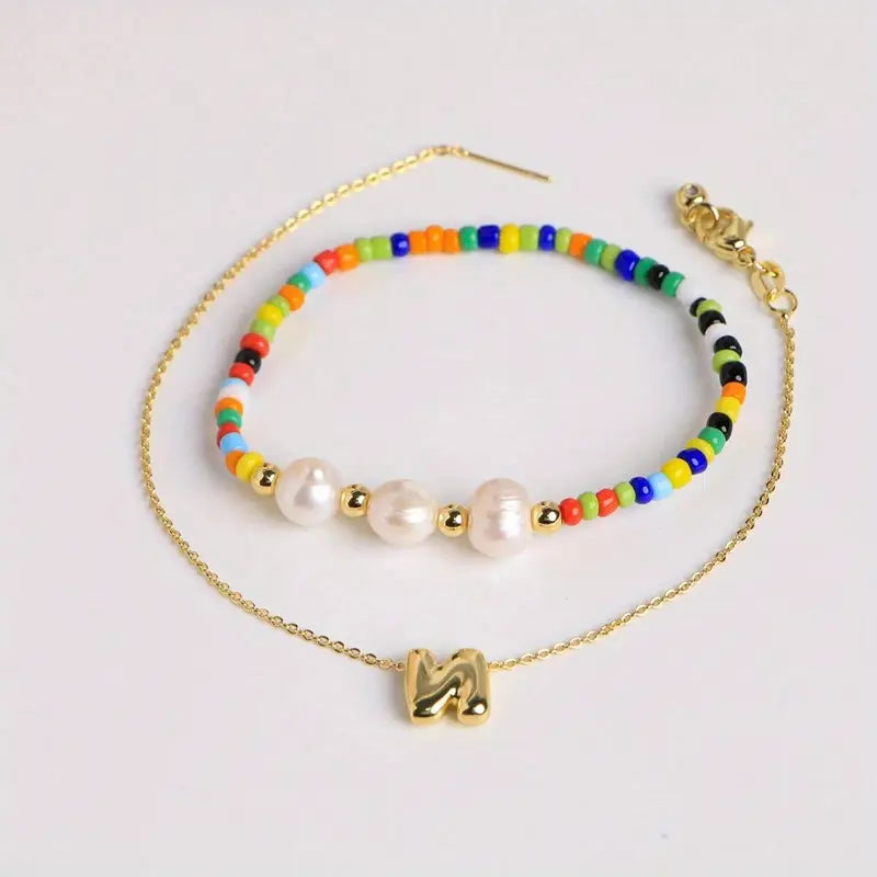 A-Z Initial Pearl Bracelet