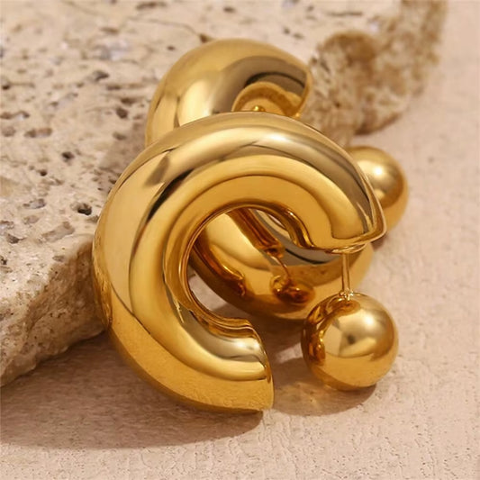Chunky C Initial Earring