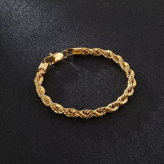 14K Gold Plated Rope Chain Bracelet