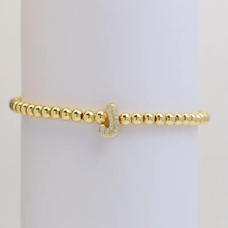 A-Z Bubble Initial Beaded Bracelet