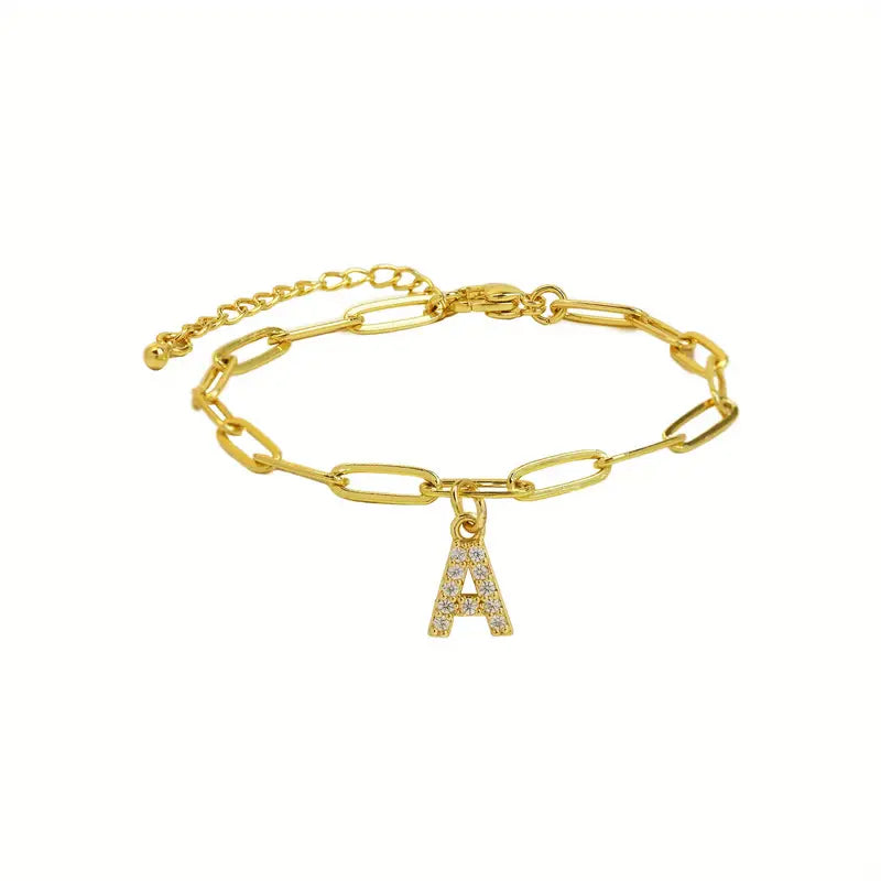 A-Z Initial Paperclip Bracelet