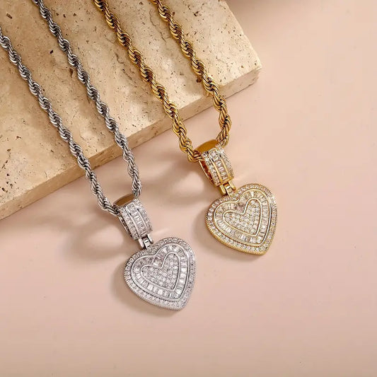 Diamond Heart Statement Necklace