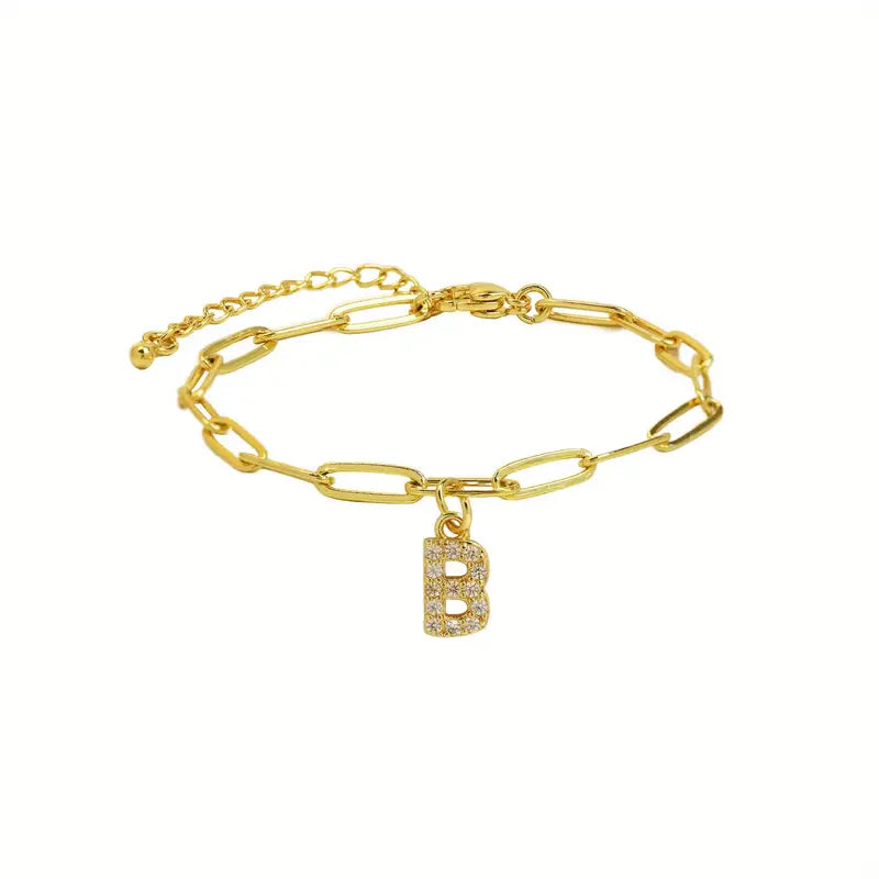 A-Z Initial Paperclip Bracelet