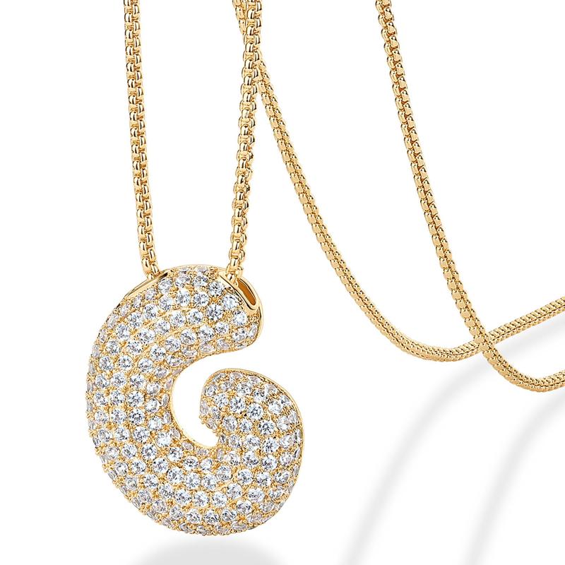 A-Z Bubble Bling Initial Necklace