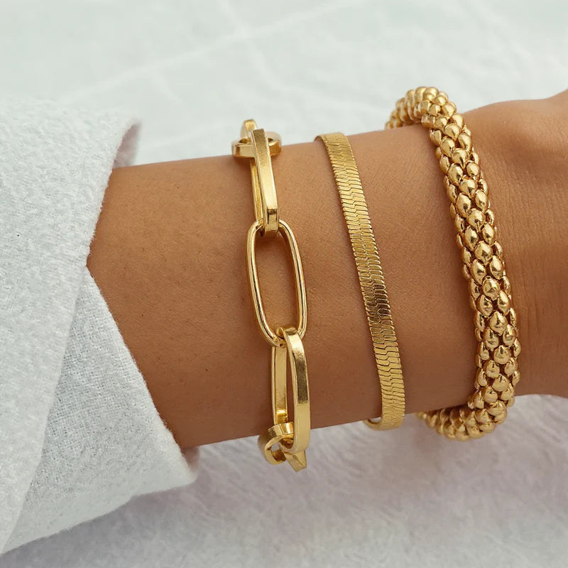 3pc Classic Chunky Bracelet Stack