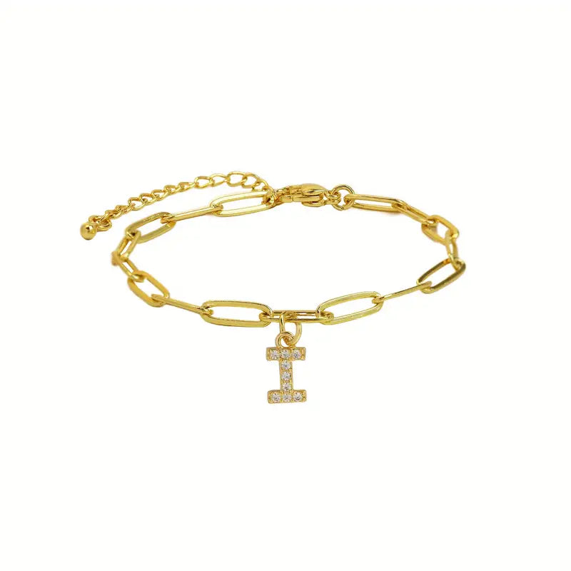 A-Z Initial Paperclip Bracelet