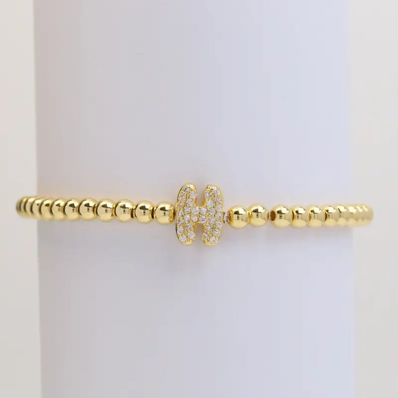 A-Z Bubble Initial Beaded Bracelet