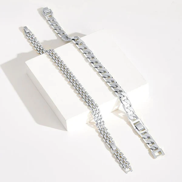 2pc 14k Chunky Link Bracelets