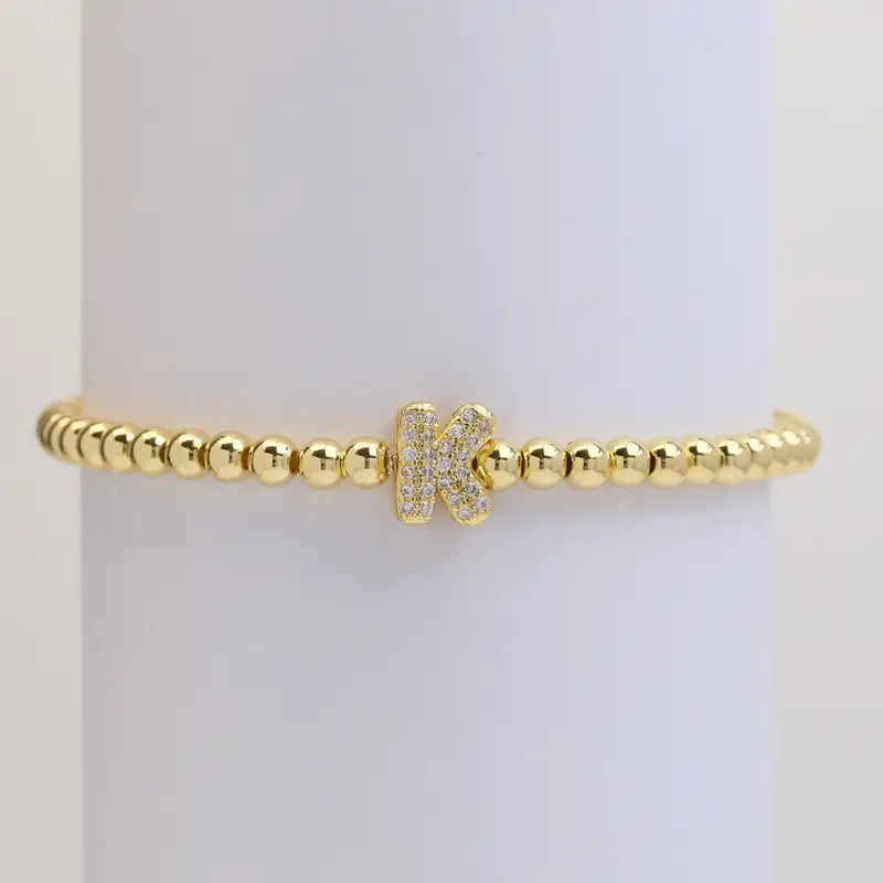 A-Z Bubble Initial Beaded Bracelet