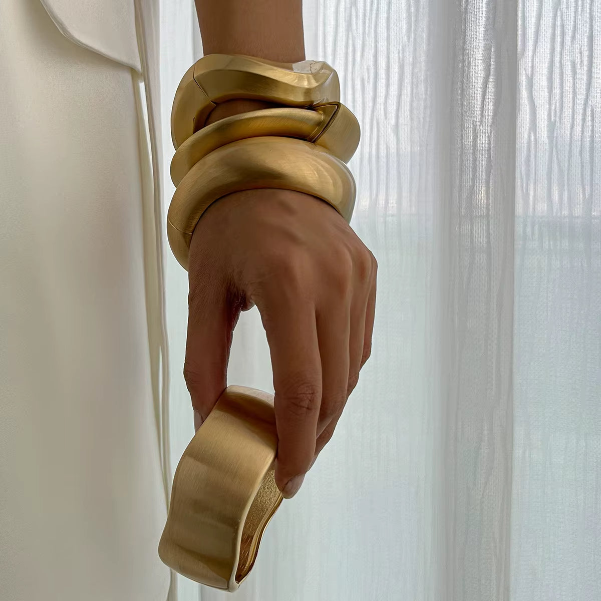 Irregular Wave Cuff Bracelet
