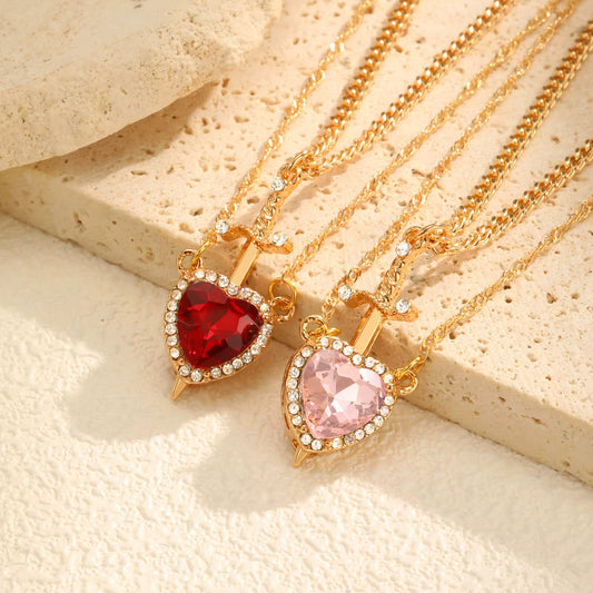 Piercing Sword Heart Necklace