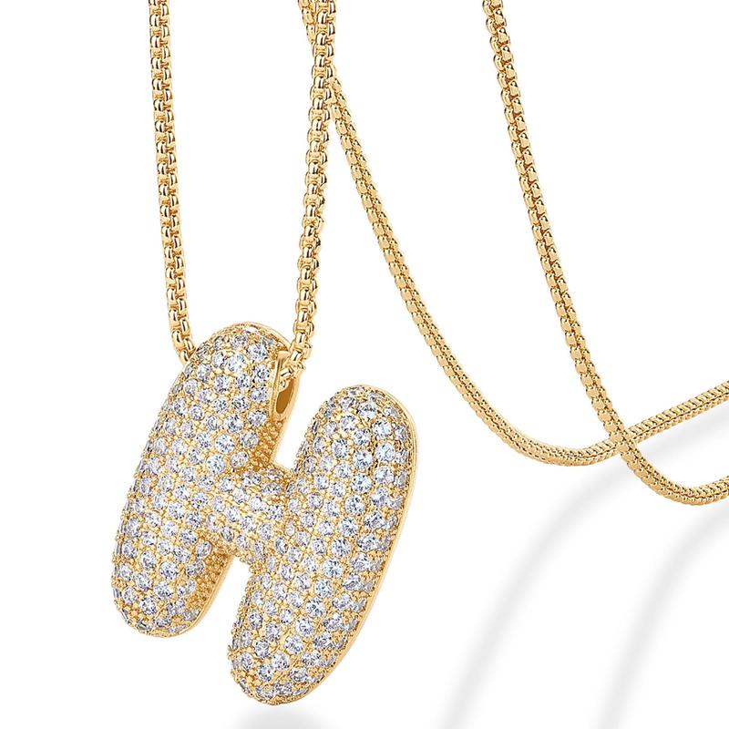 A-Z Bubble Bling Initial Necklace