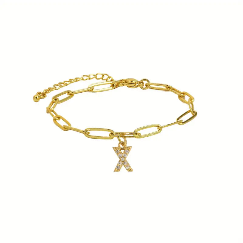 A-Z Initial Paperclip Bracelet