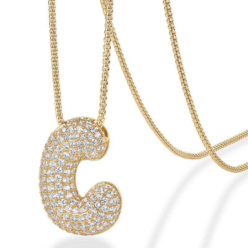 A-Z Bubble Bling Initial Necklace