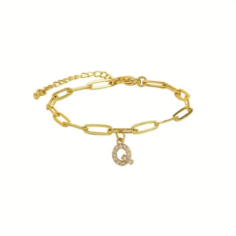 A-Z Initial Paperclip Bracelet