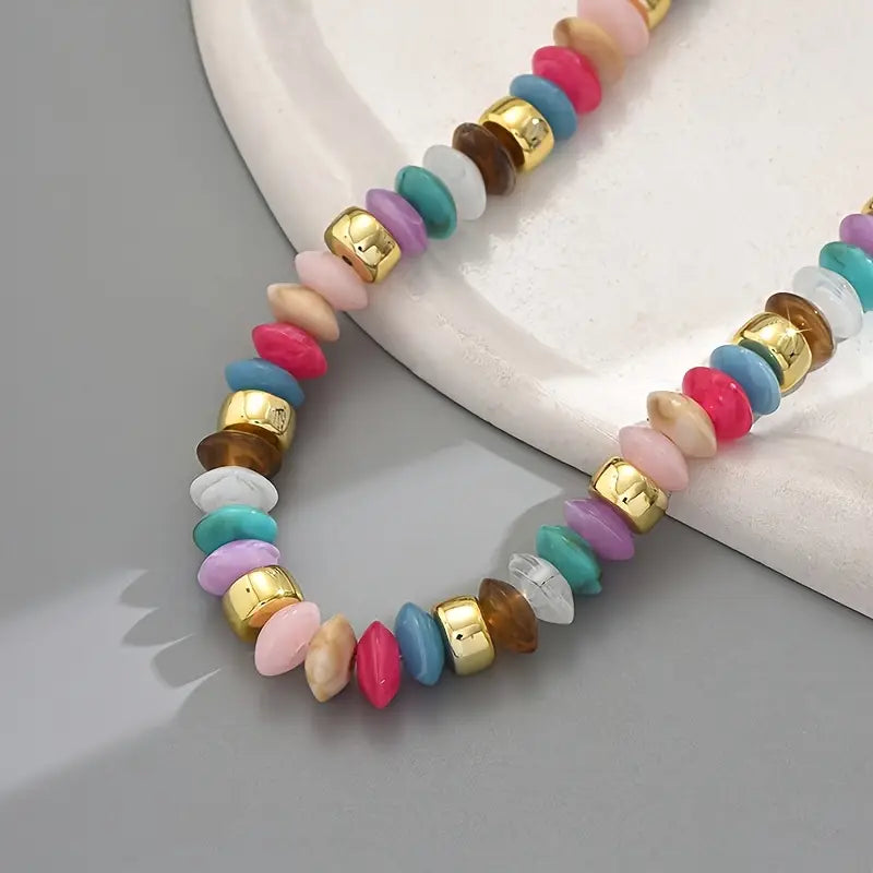 Bold Beaded Rainbow Necklace