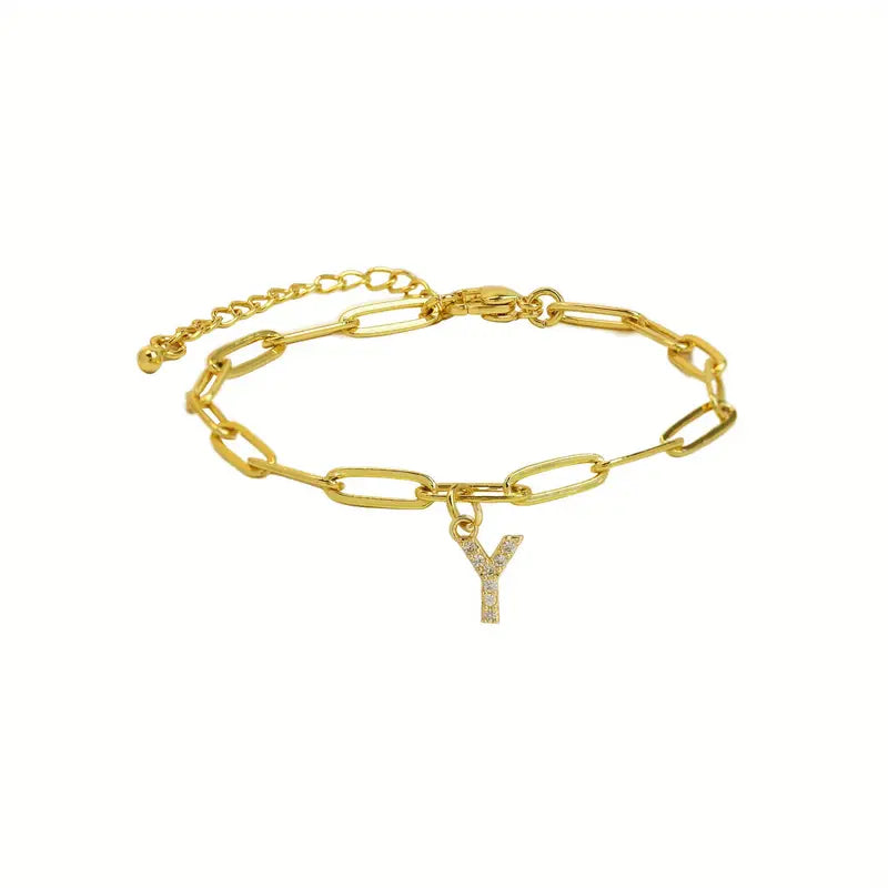 A-Z Initial Paperclip Bracelet