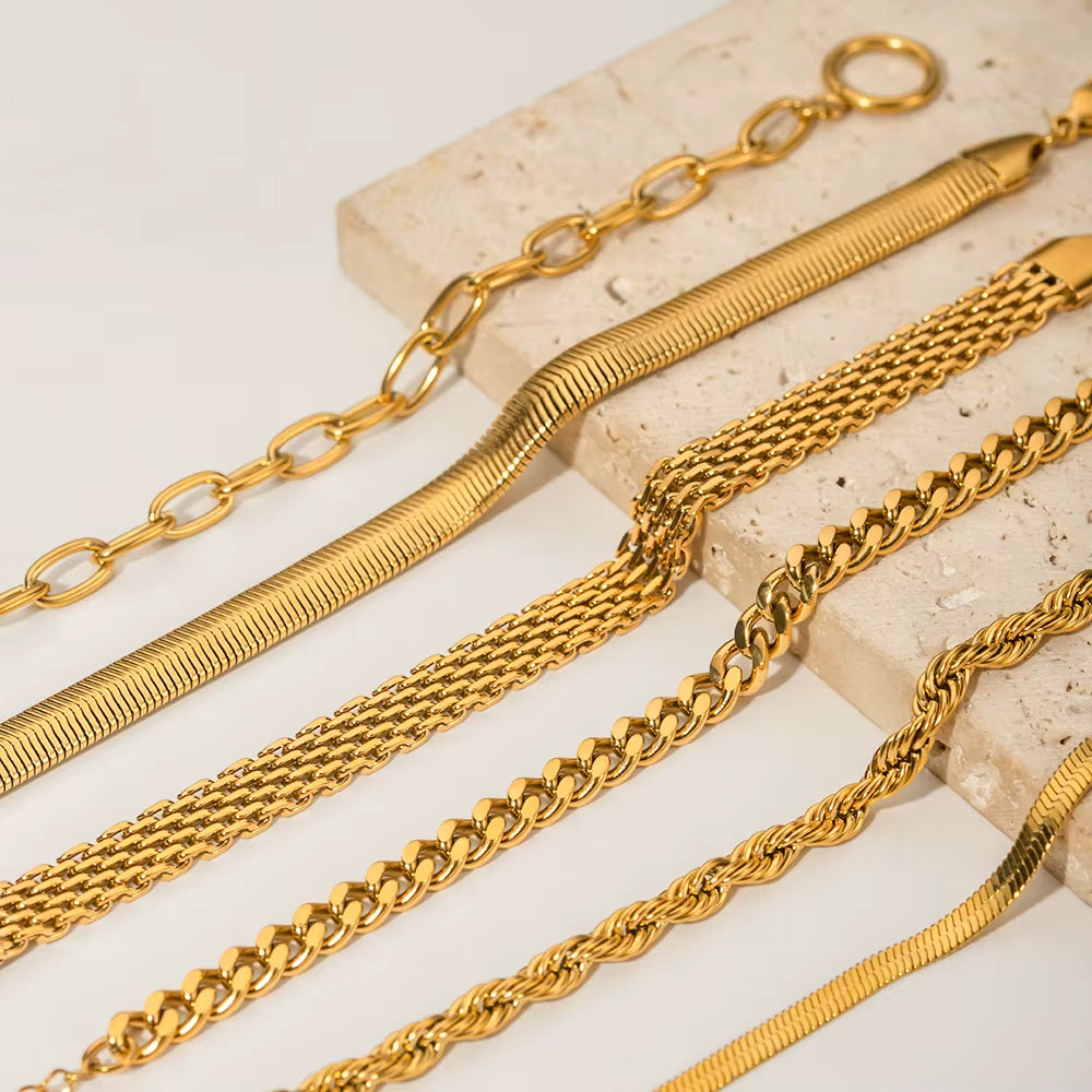 6pc Everyday Chain Bracelet Stack