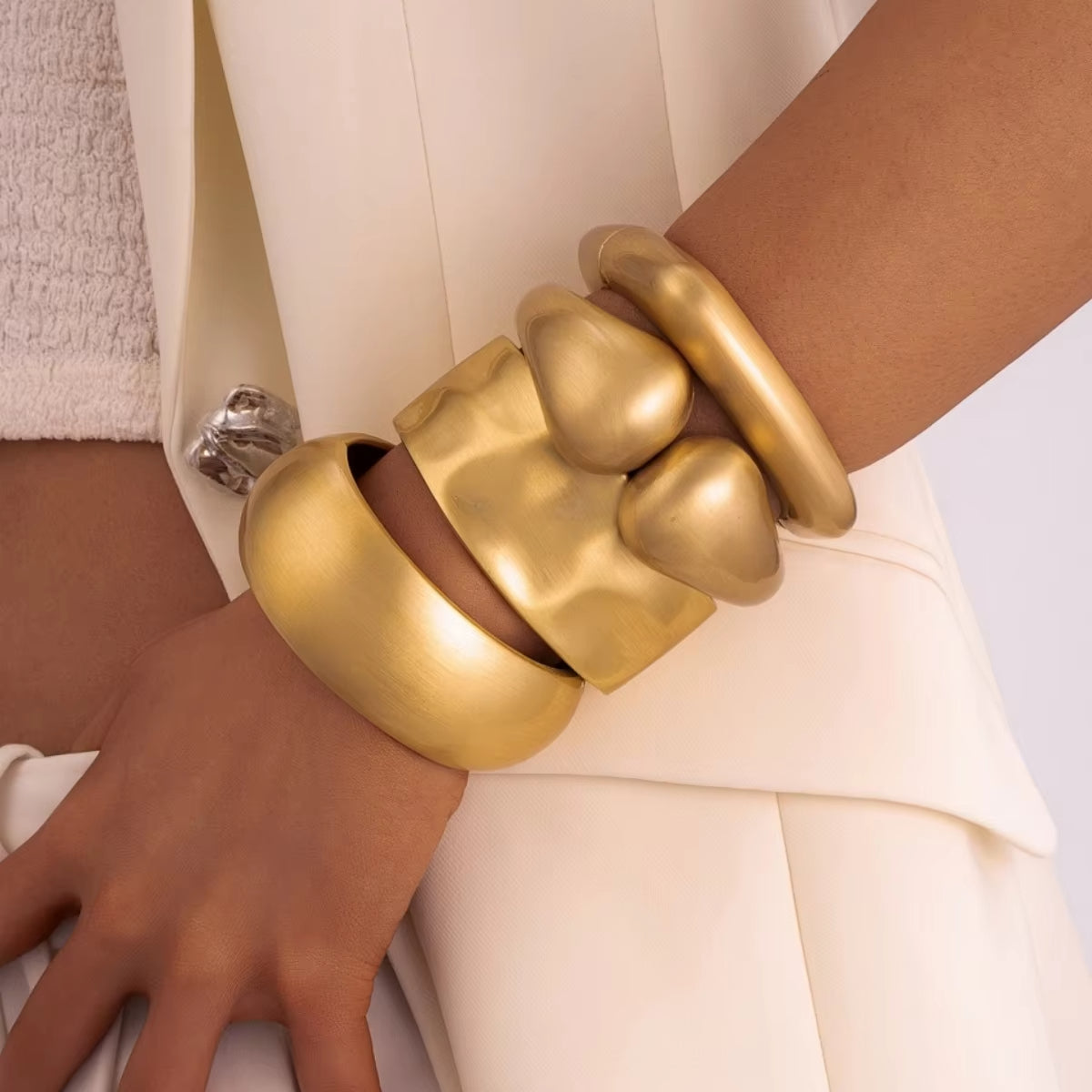 Chunky Bangle Bracelet Stack