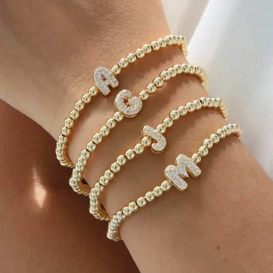 A-Z Bubble Initial Beaded Bracelet