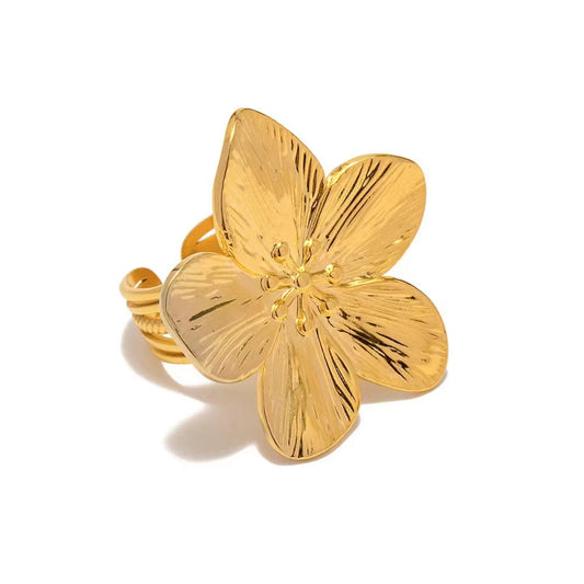 Gold Petal Statement Ring