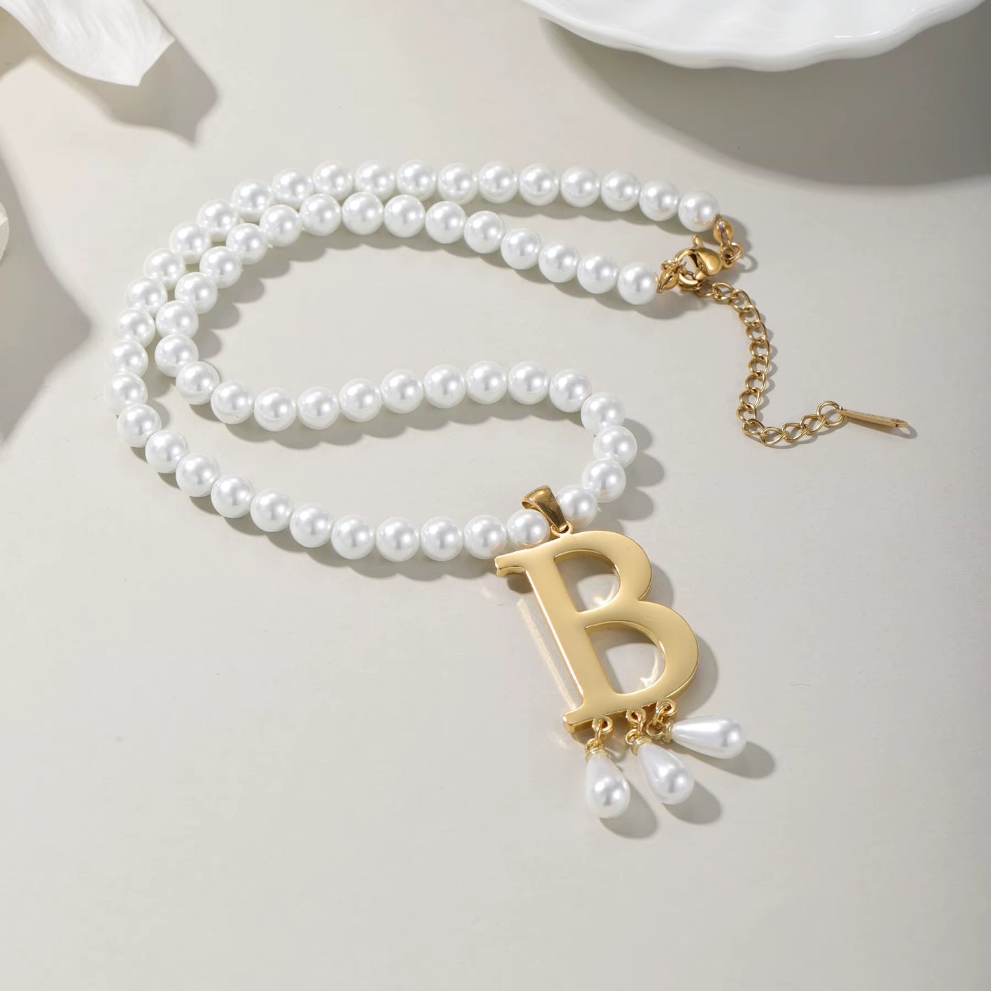 A-Z Luxe Initial Pearl Necklace