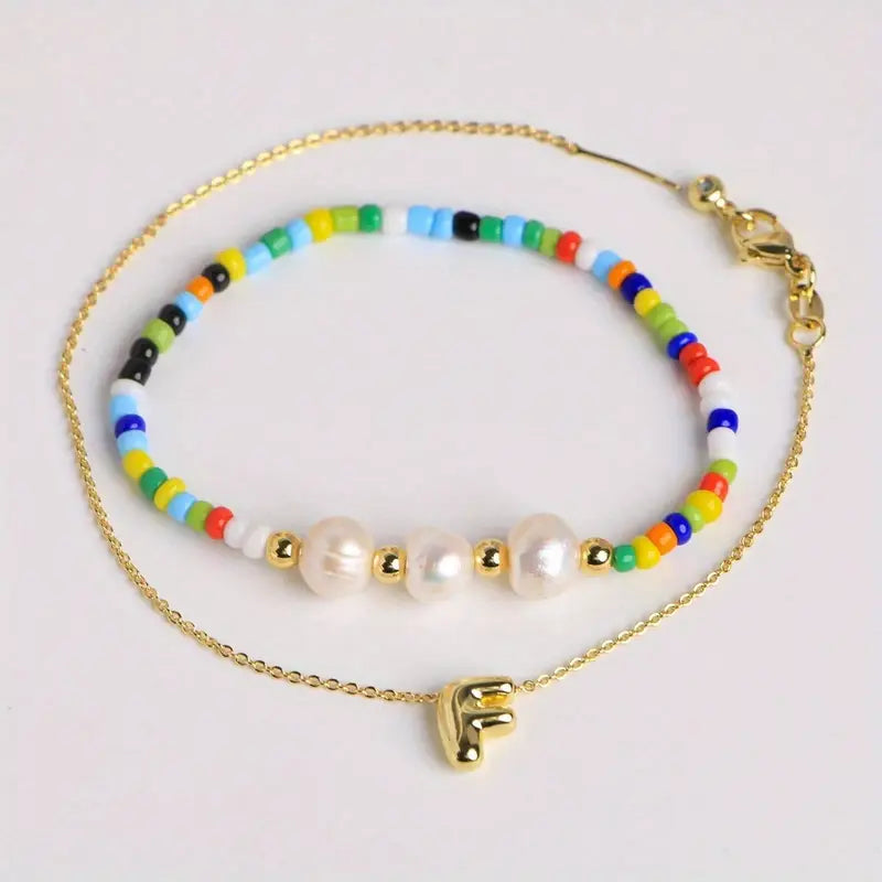A-Z Initial Pearl Bracelet