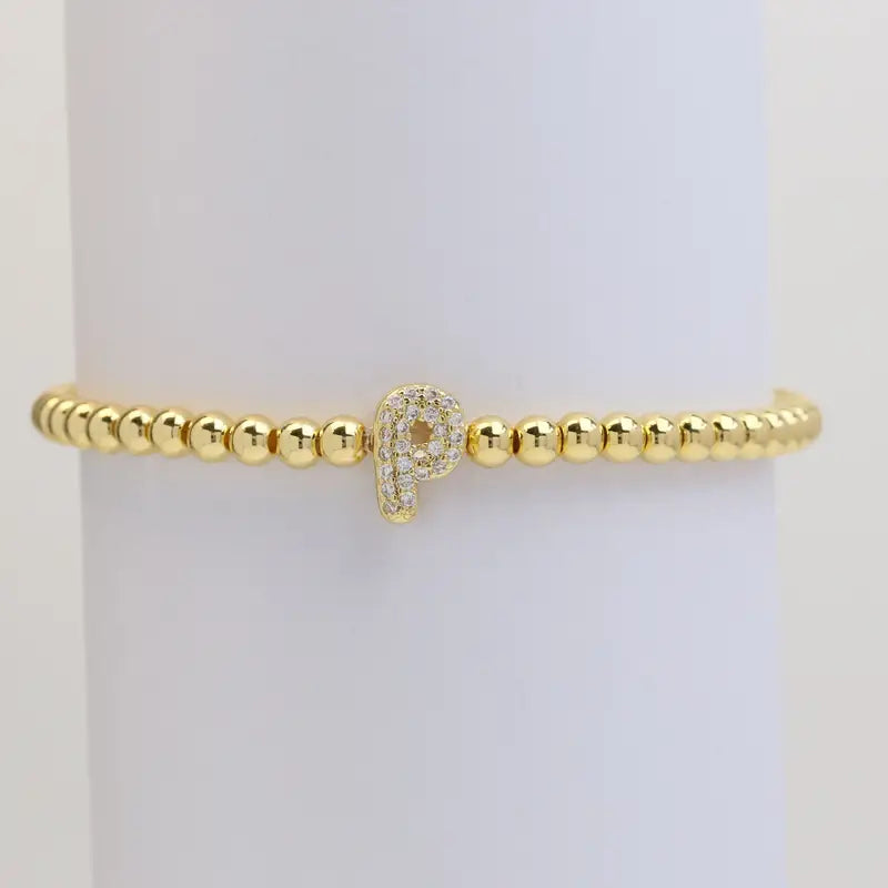 A-Z Bubble Initial Beaded Bracelet