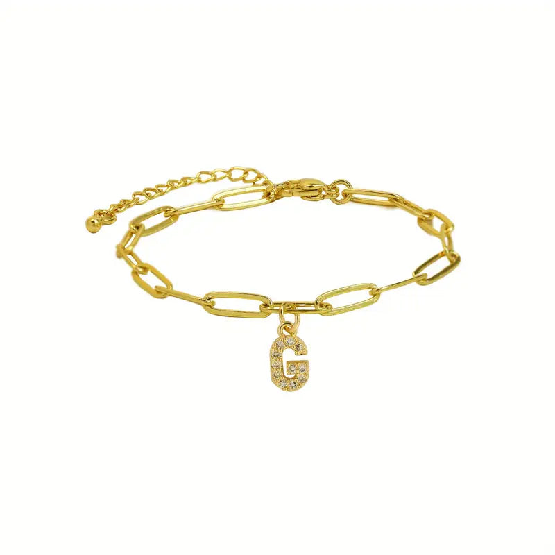 A-Z Initial Paperclip Bracelet