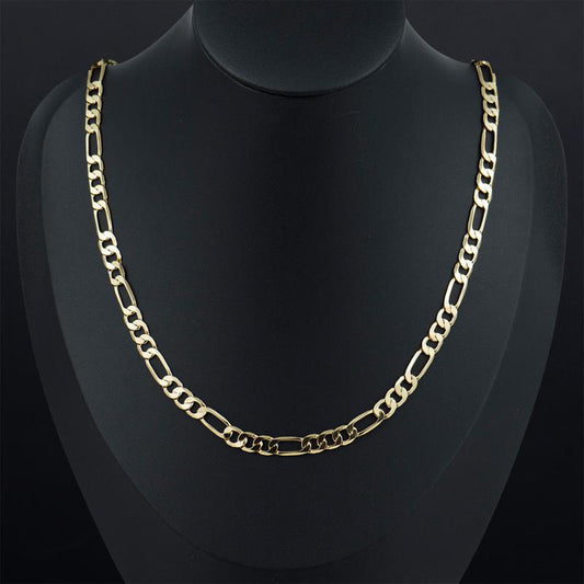 14K Gold Plated Figaro Chain Necklace