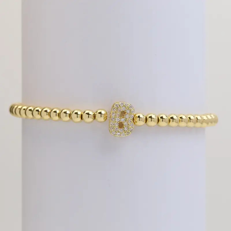 A-Z Bubble Initial Beaded Bracelet