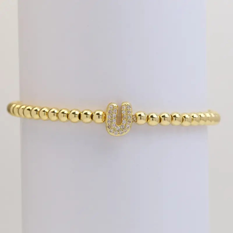 A-Z Bubble Initial Beaded Bracelet