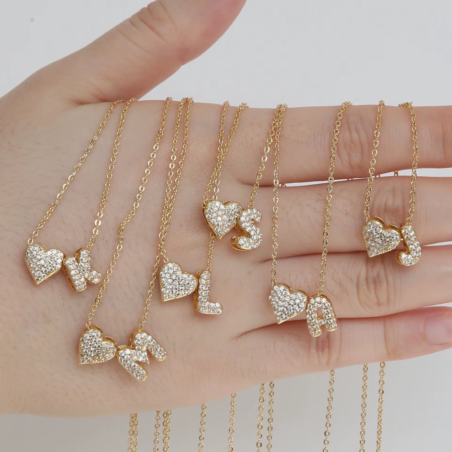 A-Z Tiny Heart Initial Necklace