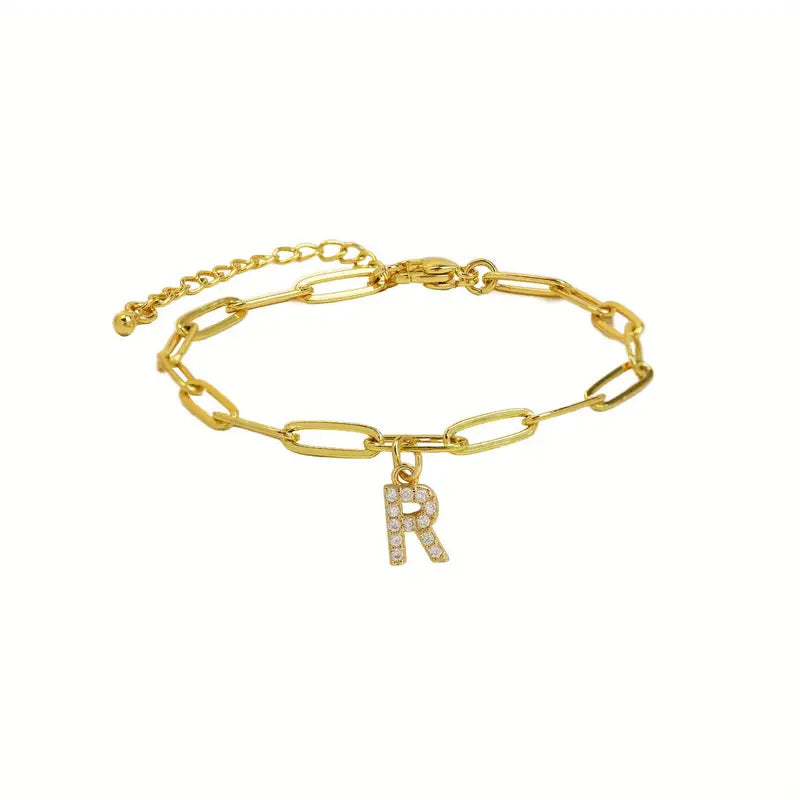 A-Z Initial Paperclip Bracelet