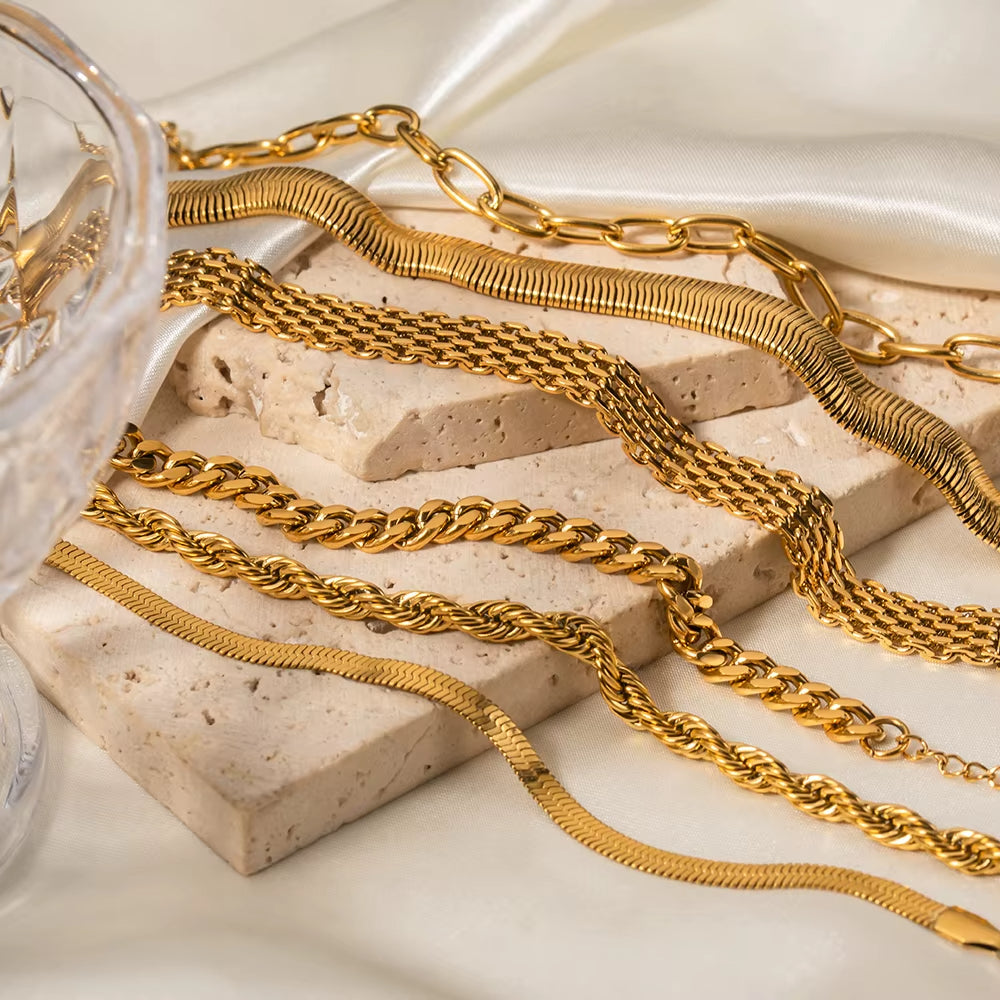 6pc Everyday Chain Bracelet Stack