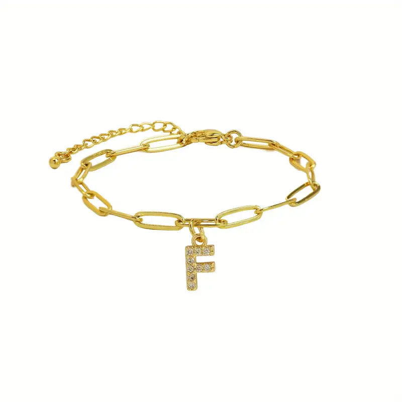 A-Z Initial Paperclip Bracelet