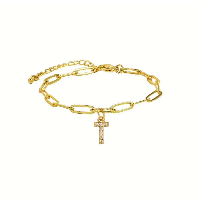 A-Z Initial Paperclip Bracelet
