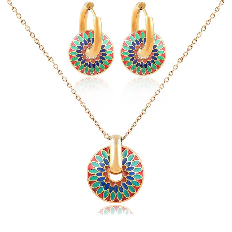 Rainbow Daisy Jewelry Set
