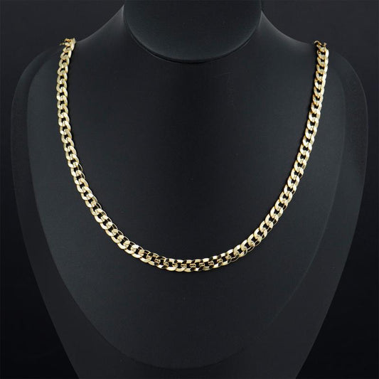 14K Gold Plated Concave Chain Necklace