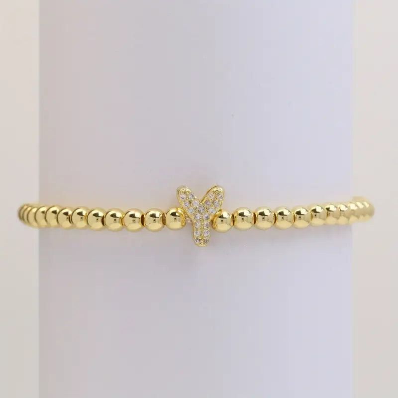 A-Z Bubble Initial Beaded Bracelet