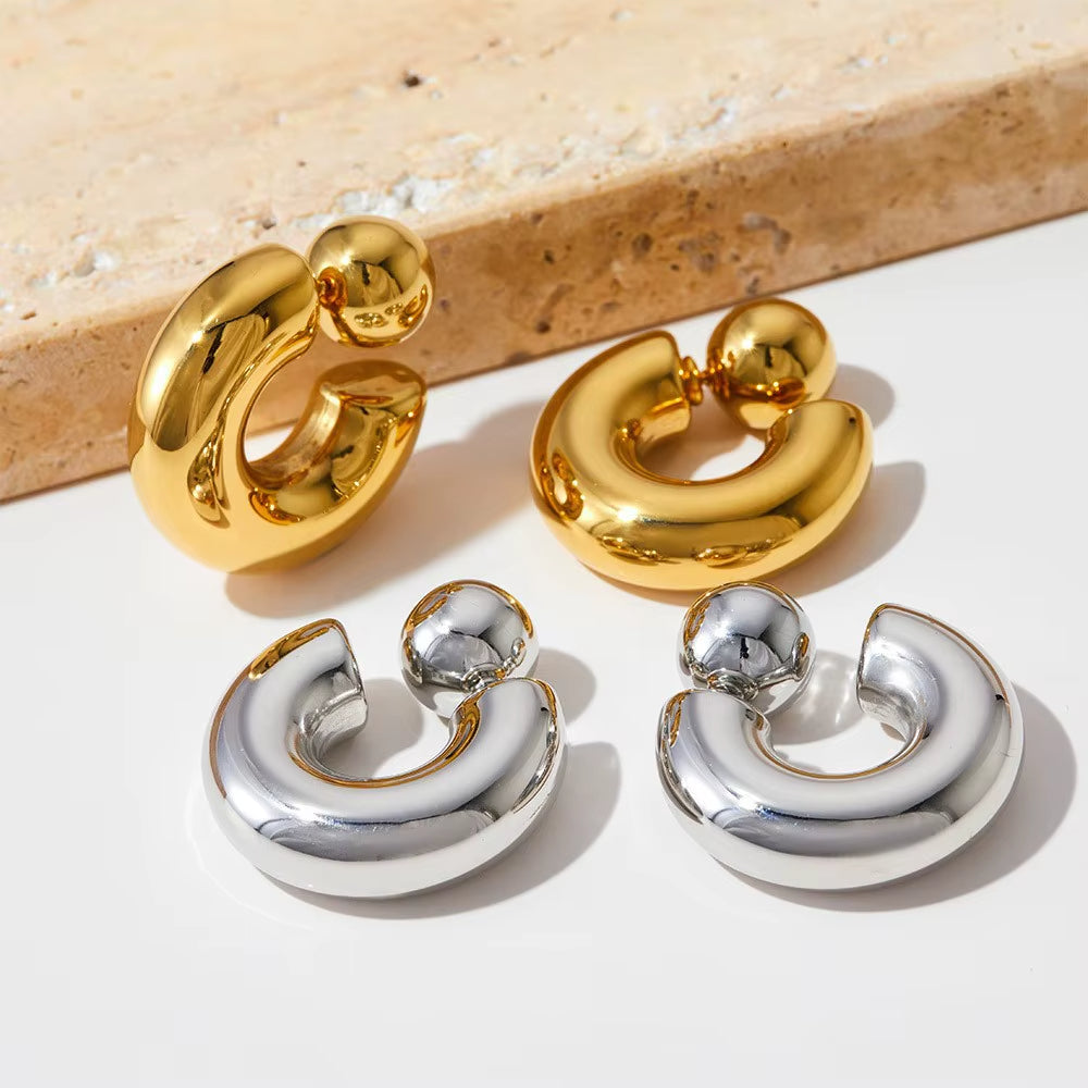 Chunky C Initial Earring