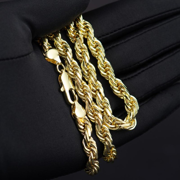 14K Gold Plated Rope Chain Necklace