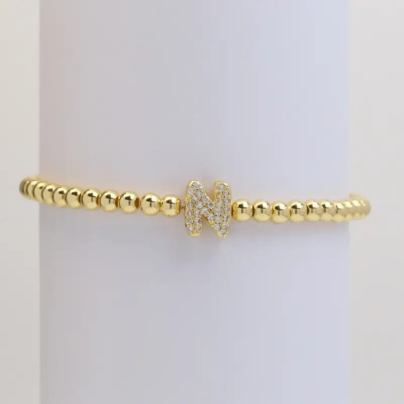 A-Z Bubble Initial Beaded Bracelet