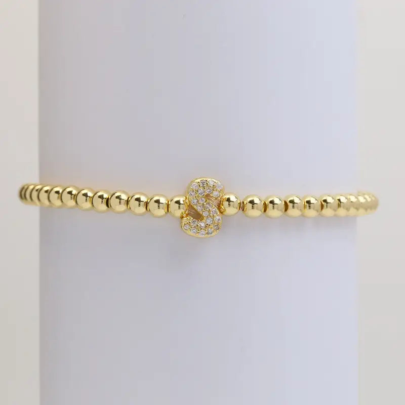A-Z Bubble Initial Beaded Bracelet