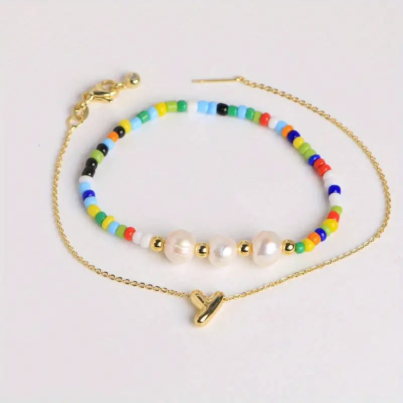 A-Z Initial Pearl Bracelet