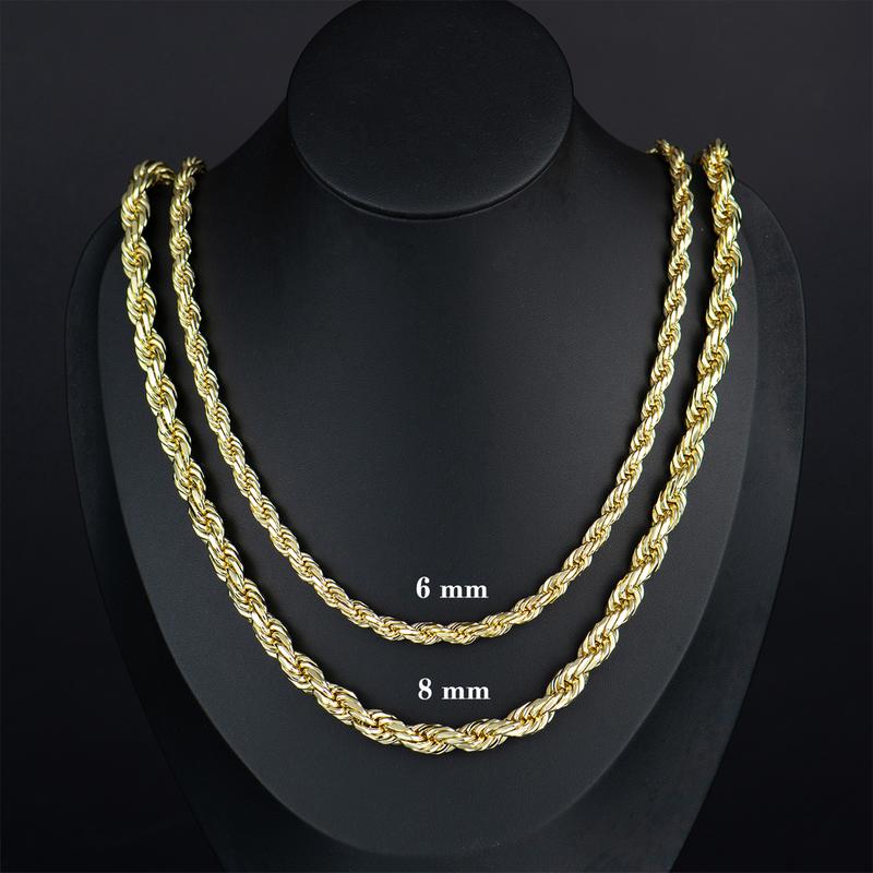 14K Gold Plated Rope Chain Necklace
